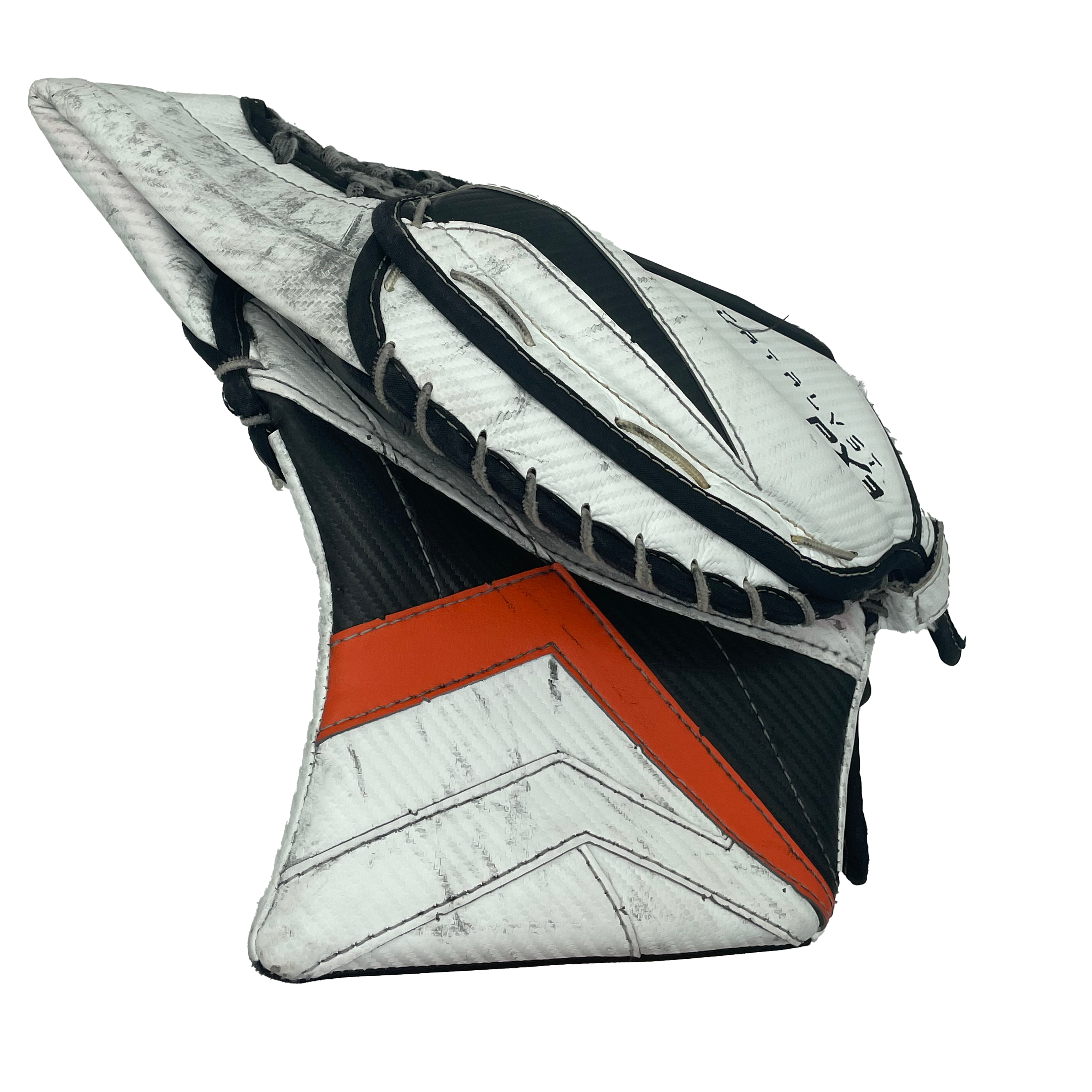 True Catalyst PX3 - Casque de gardien de but Pro Stock d'occasion (blanc/noir/orange)